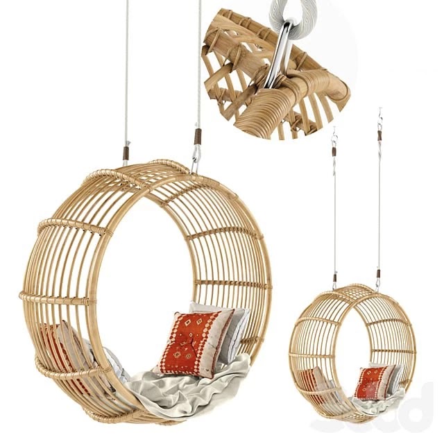 Rattan swing chair natural