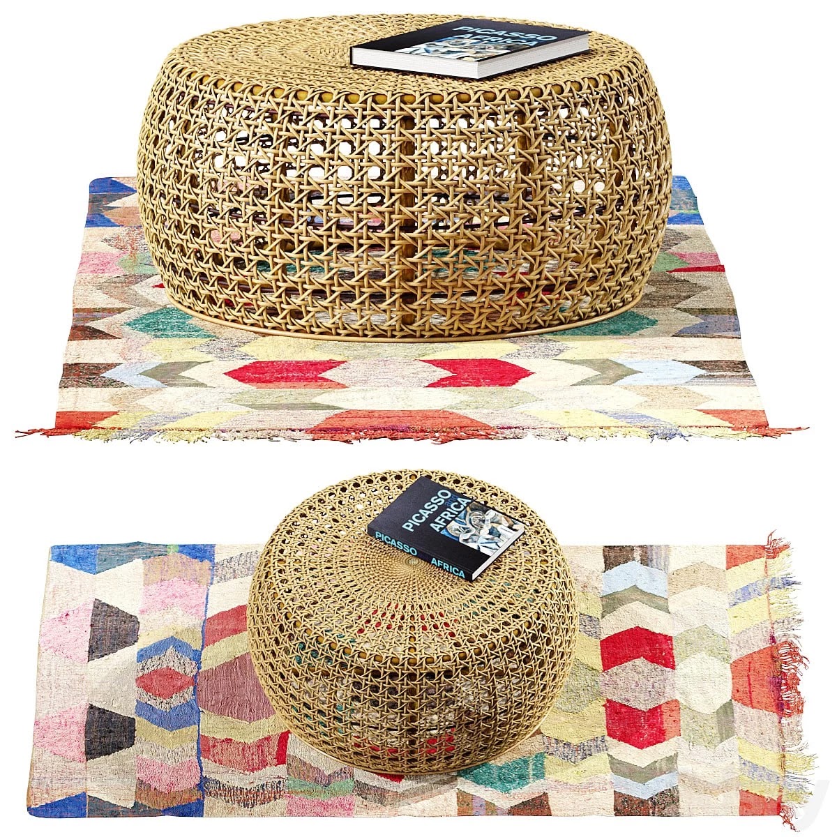 African ottoman and carpet