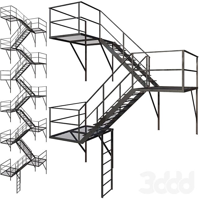 Outdoor Fire Ladder (Low poly)