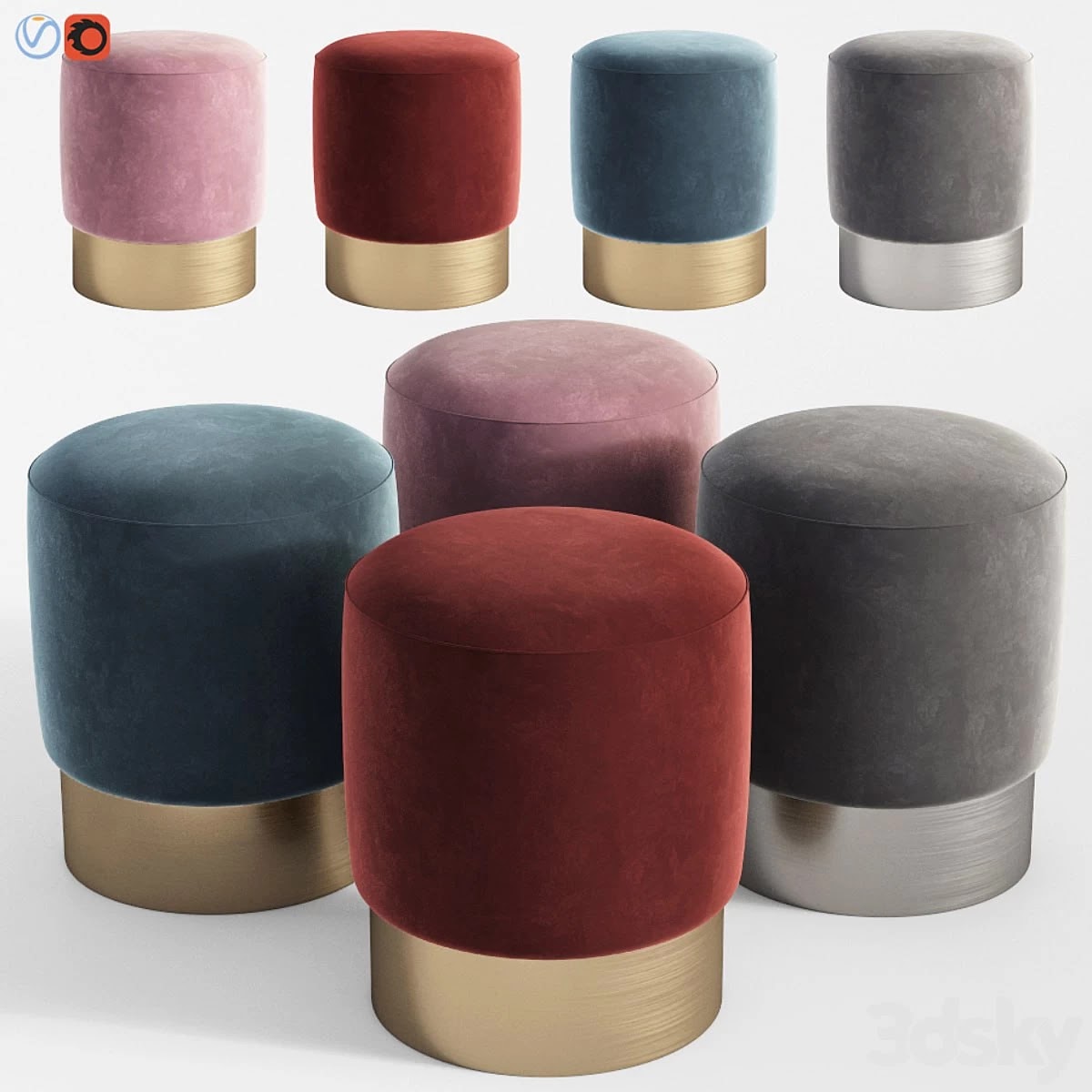 Stool Pall Mall Eichholtz