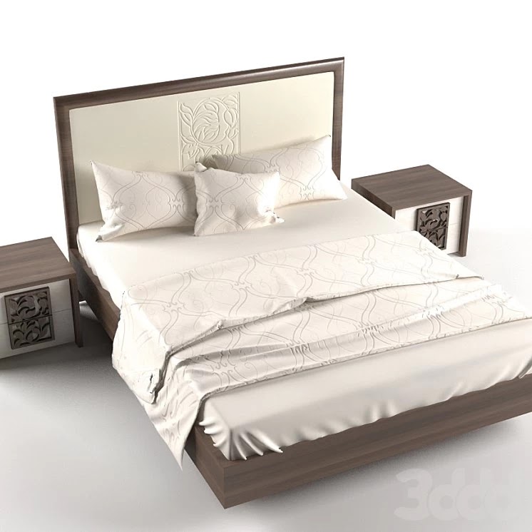 Bed and nightstands Fusion
