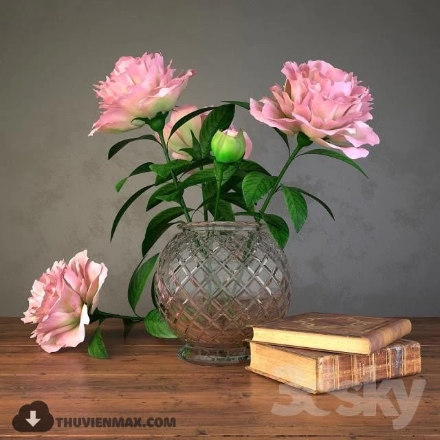 flowers and books