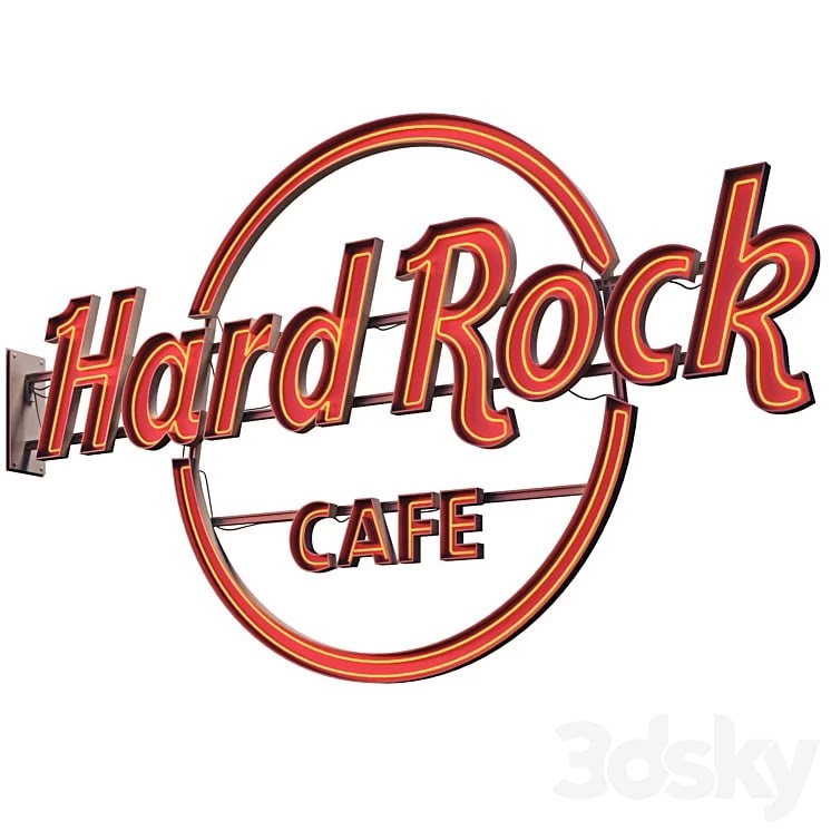 Hard Rock cafe neon sign