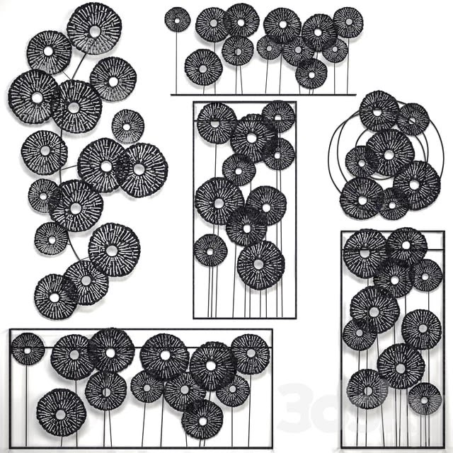 A collection of decor for the walls 4. Wall decor set, panel, loft, disks, art, picture, metal decor, round