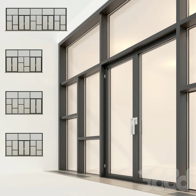 Panoramic glazing. Stained glass window 26