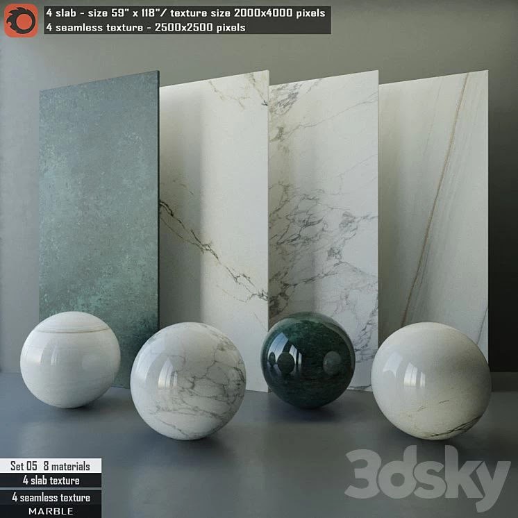 Marble slab & Seamless texture Set 05