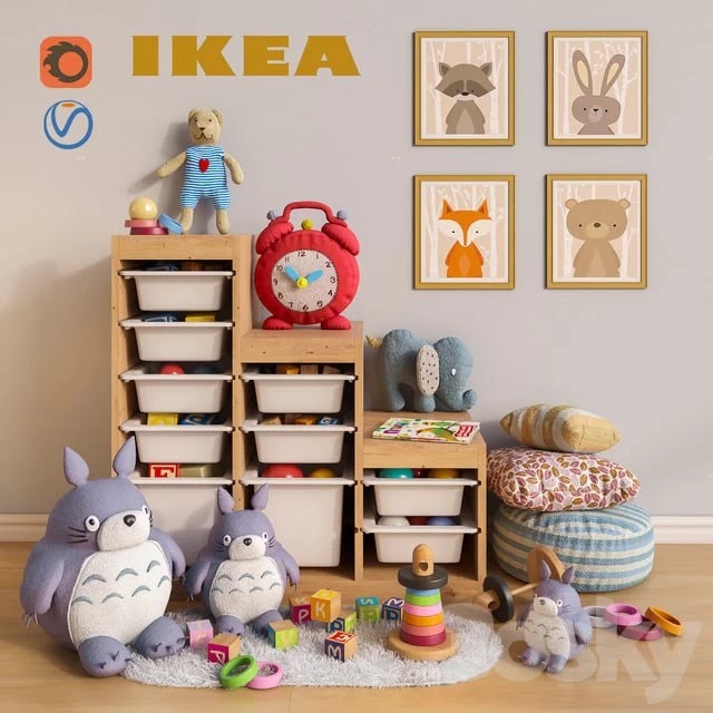Furniture and toys IKEA, decor for a children's room set 1