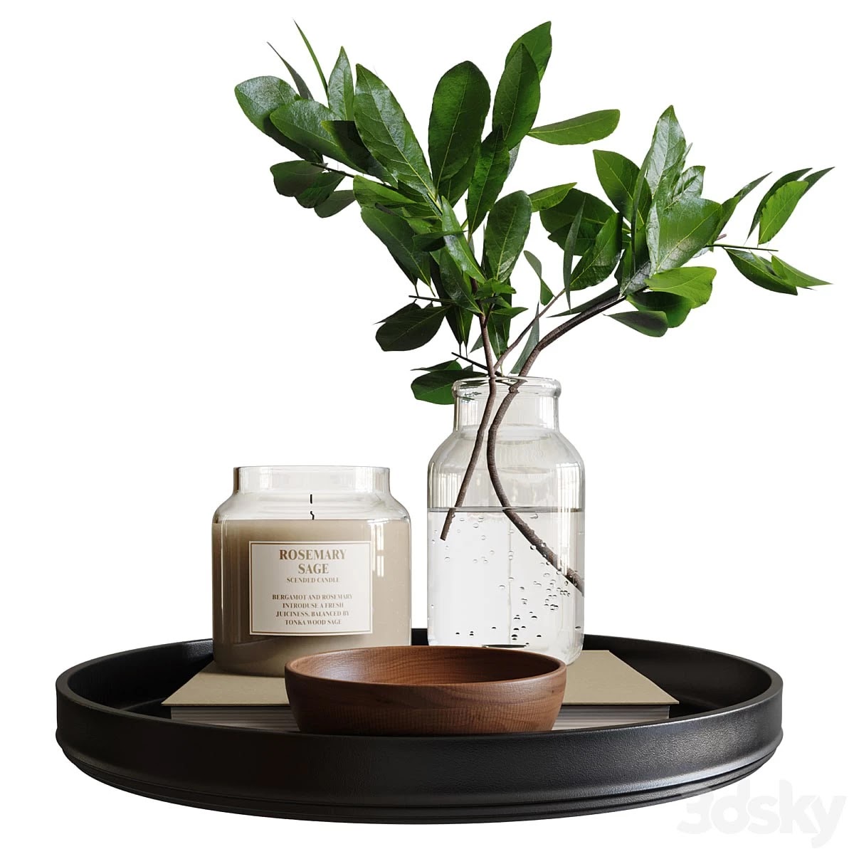 Decorative set with branch