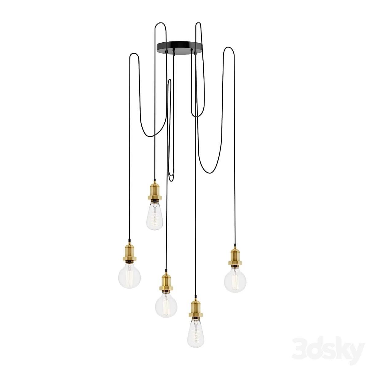 Brooklyn 5 Wire Chandelier by INDUSTVILLE