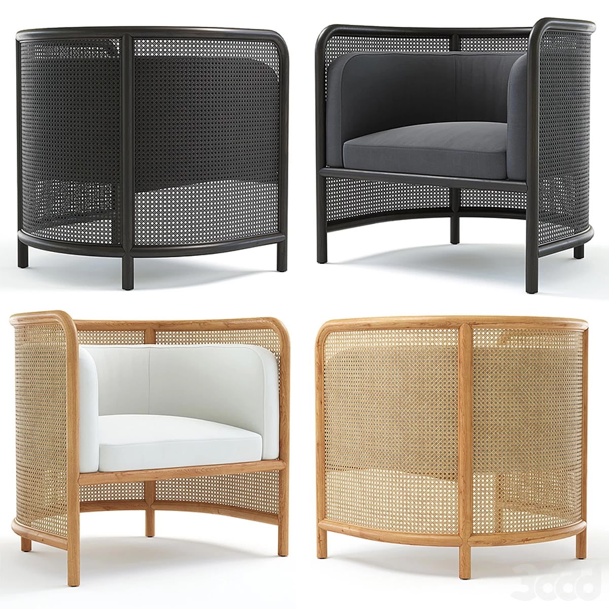 Crate&Barrel Fields Cane Back Accent chair