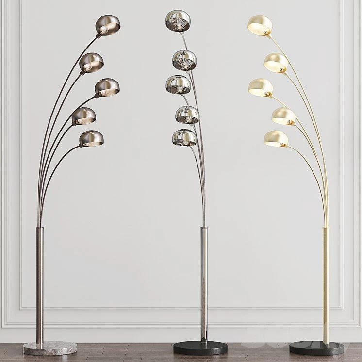 Penbrook Chrome & White Arc Floor Lamp by ELK Home