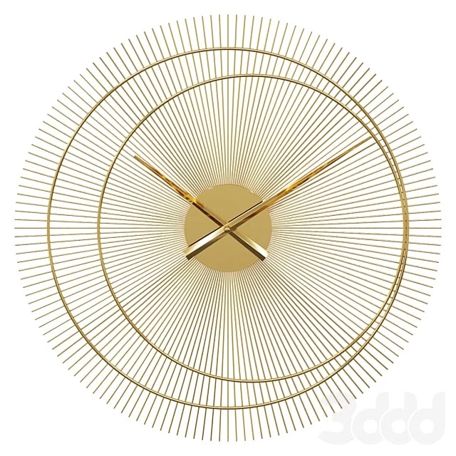 Gold metal clock D60cm Wall clock dubai