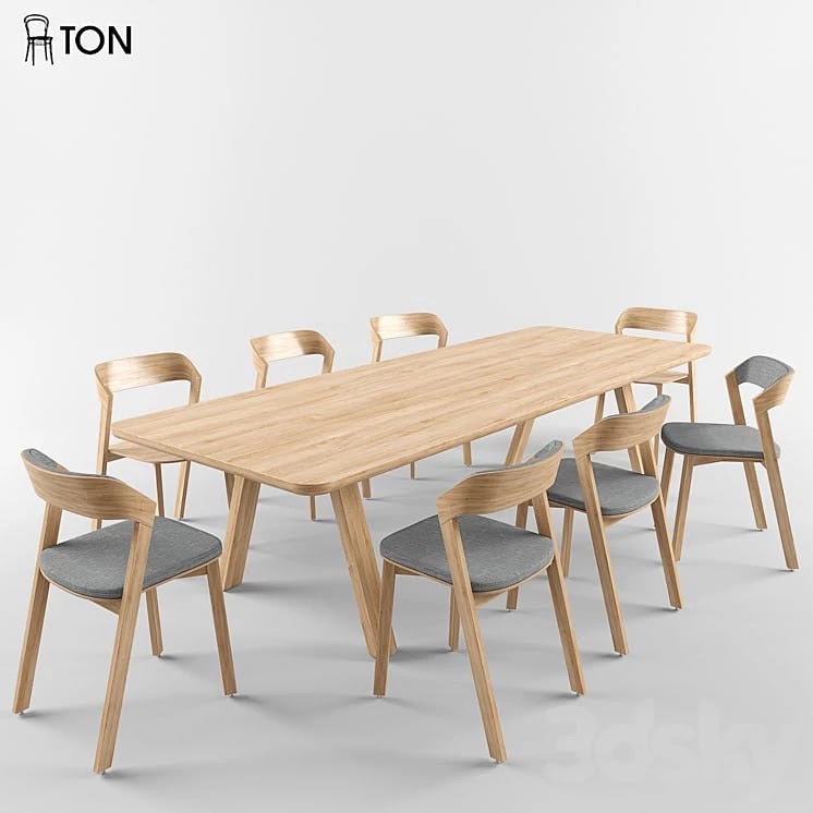 Ton Merano chair + Table stelvio