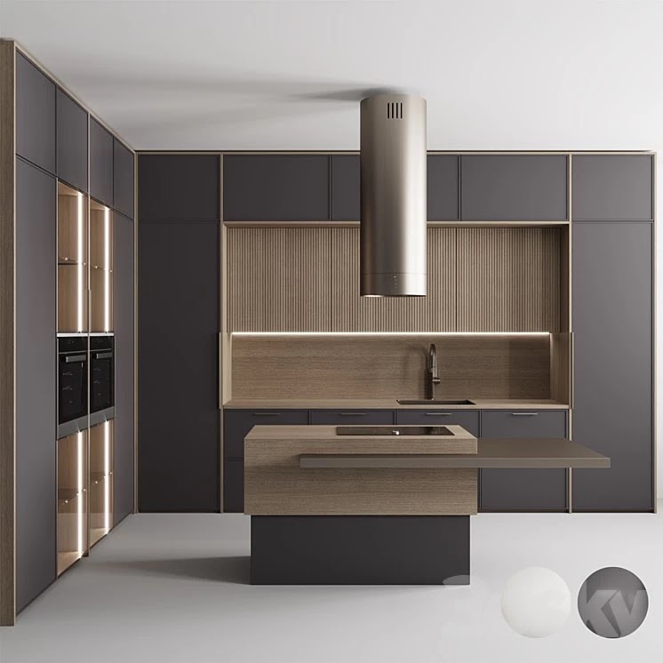 Kitchen №86 "Dark Amethyst and Milk"