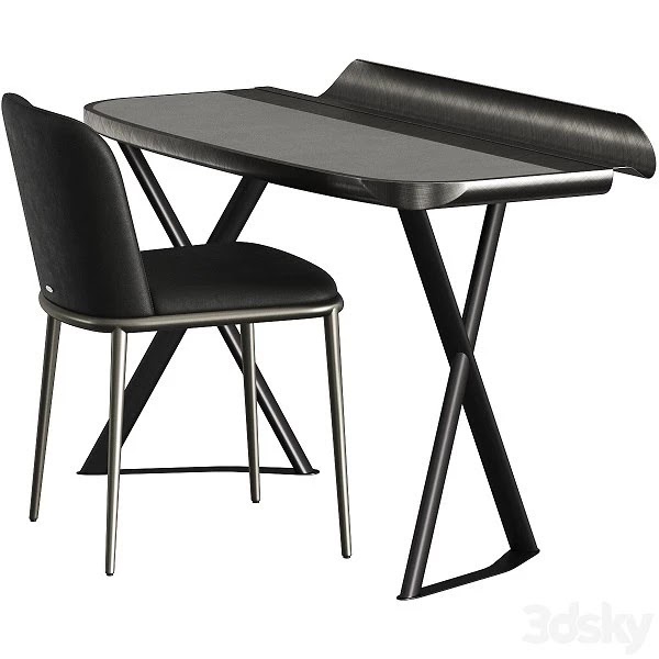 Cattelan Italia Cocoon Leather Desk and Magda Ml Chair