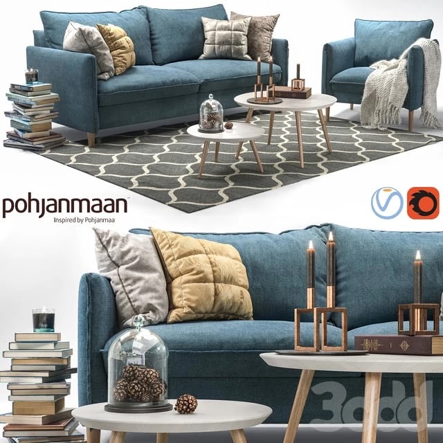 Chic Sofa and Armchair