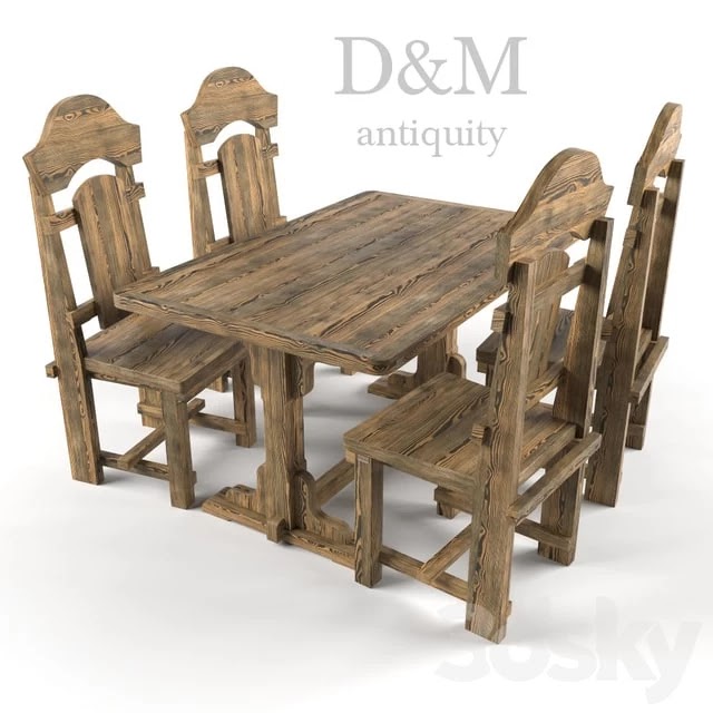 Aged table and chairs from D & M