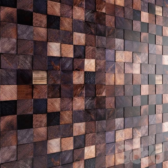 Art wall. Wooden mosaic. Wooden mosaic, wall decor, bru, bars, decorative wall