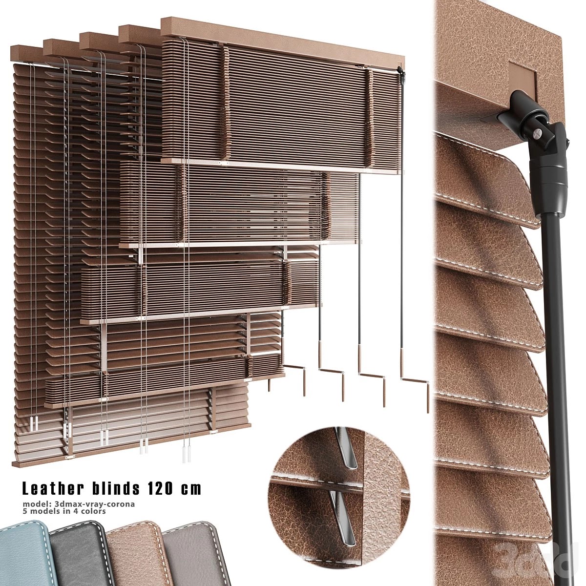 Leather blinds 120 cm