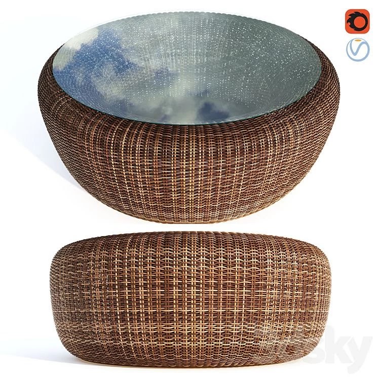 Rattan table Kiwi