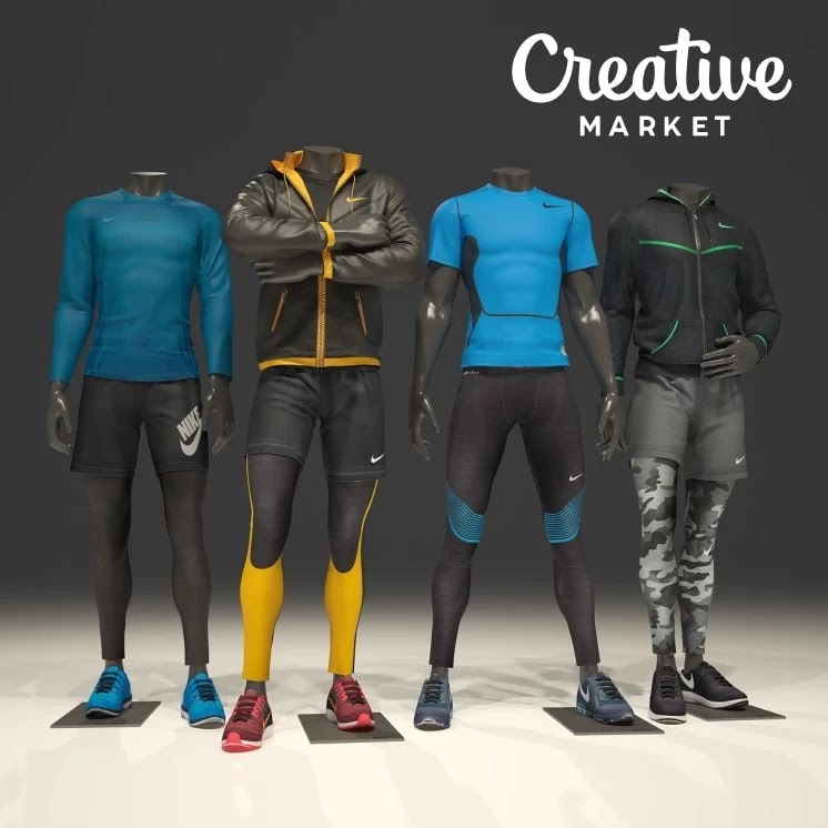 Creative Market Male Mannequin Nike Pack 1
