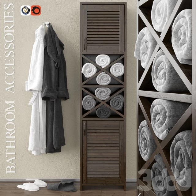 Wardrobe with towels and bathrobes