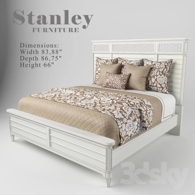 Wood Panel Bed in Parchment 451-23-40