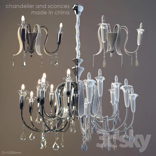 Chandelier and sconces. made in China.