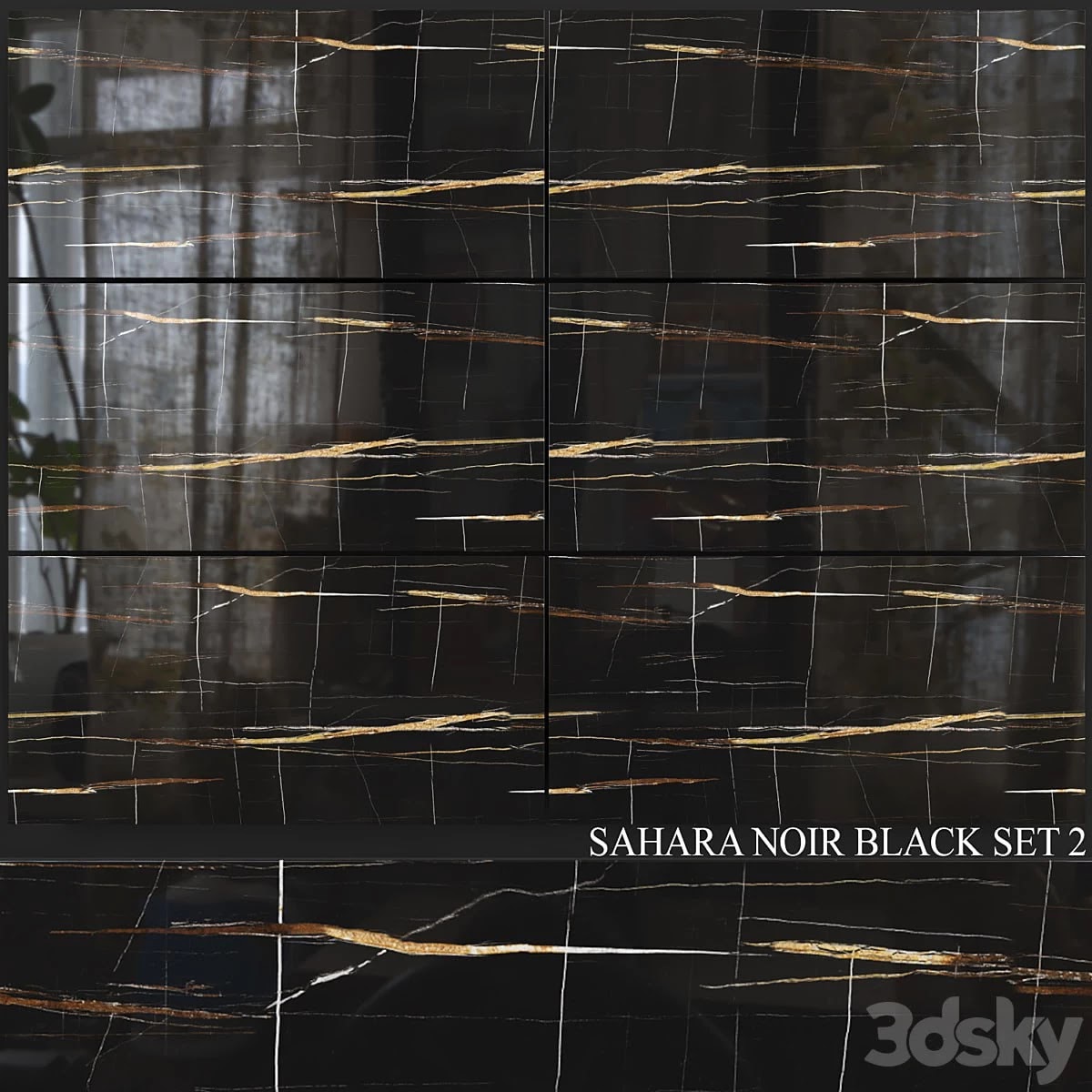 Decovita Sahara Noir Black 600x1200 Set 2