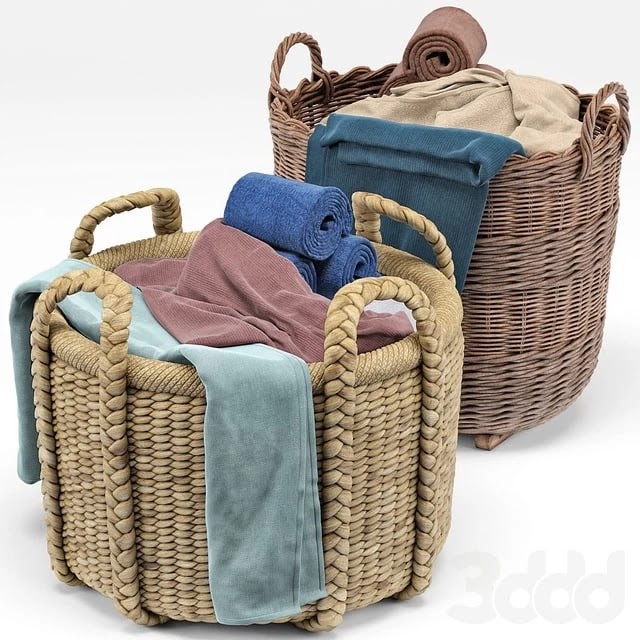 Borocay Wicker Floor Basket, Blossom Hand Woven Basket