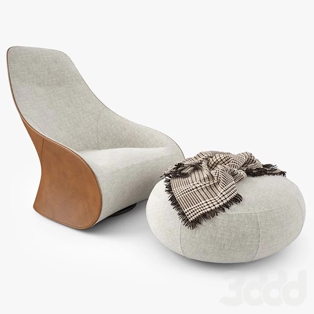 ZANOTTA Derby Armchair and Pouf