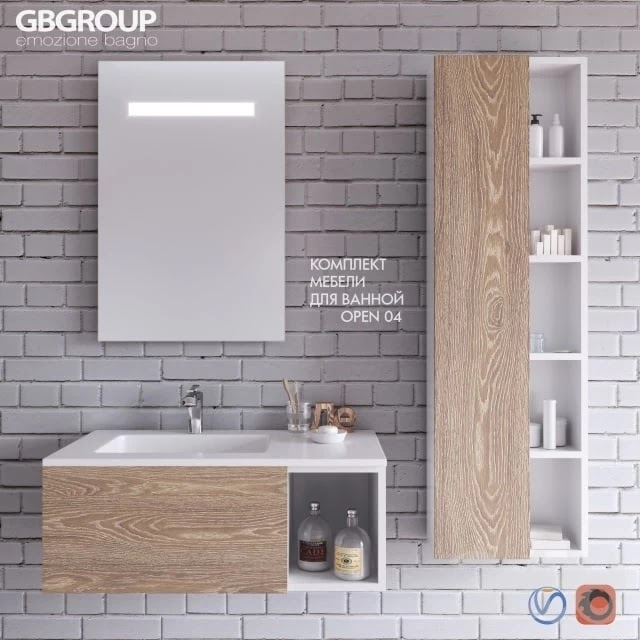 Set of bathroom furniture OPEN 04 + Bathroom