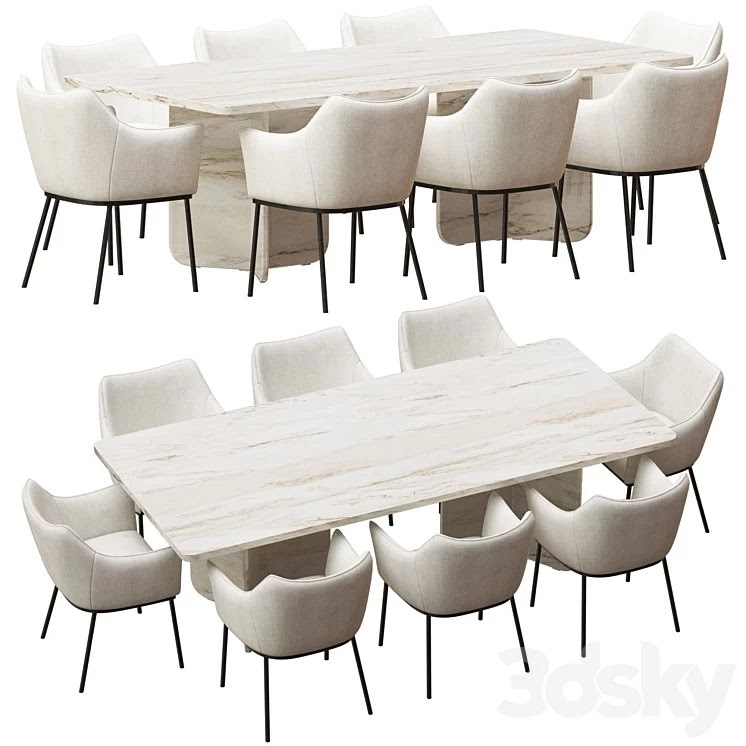 Coco Republic St James Dining Chair and Como Rectangular Table
