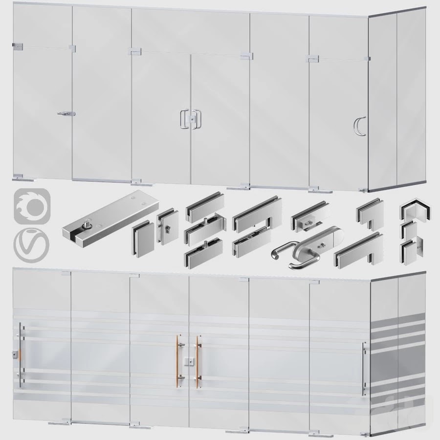 Glass partitions and doors