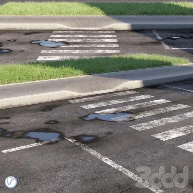 Road, sidewalk, curb, grass 2