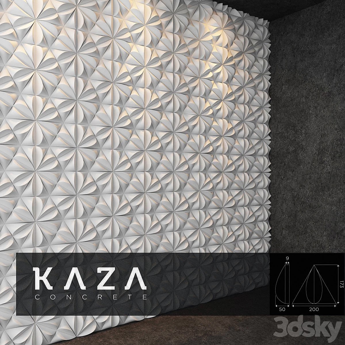 3d panel Kaza Concrete SEED