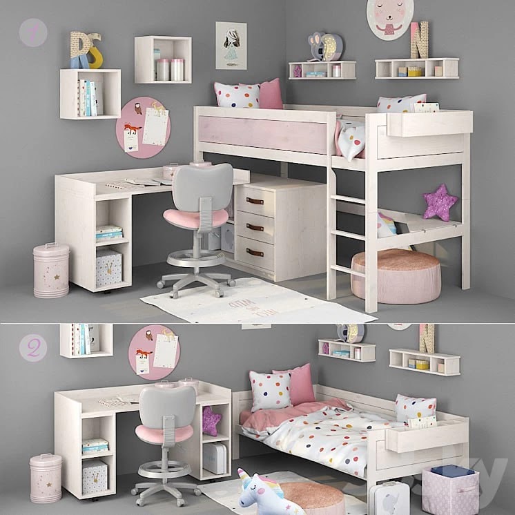 Bed and table for girls from Lifetime