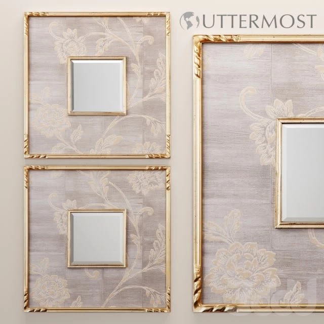 Evelyn Square Mirror, luxury, golden, decorative, frame, Uttermost, wall decor, decorative, interior, mirror
