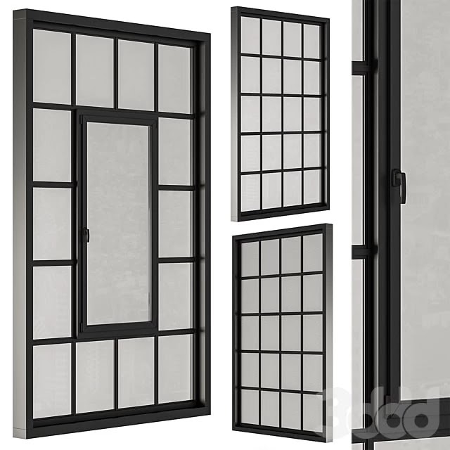Industrial Black Window Modern - Windows Set 14