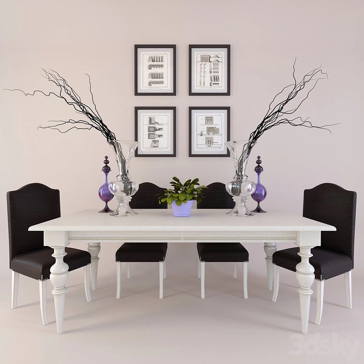 Table and chairs Veranda with décor
