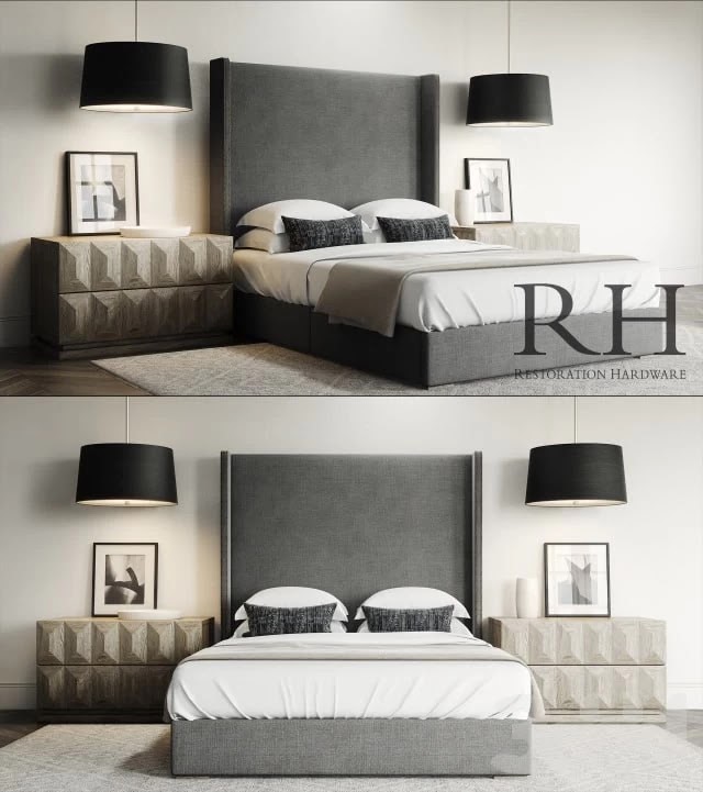 Lawson Custom Platform Bed Set / Restoration Hardware