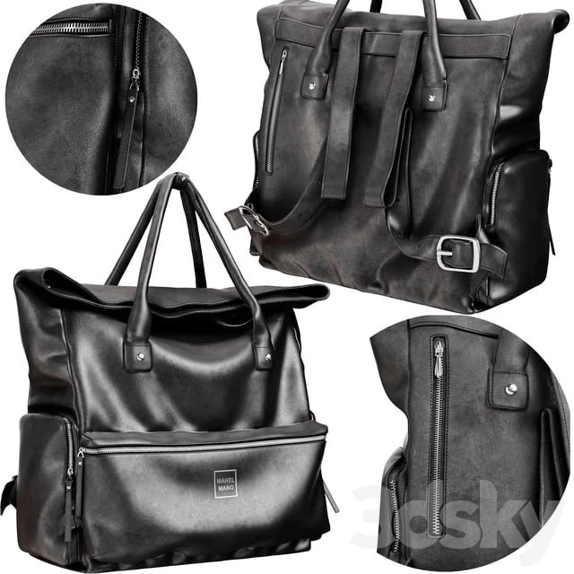 A leather backpack