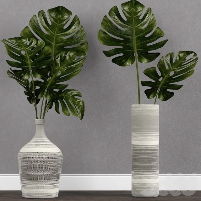 Monstera leaf in vase