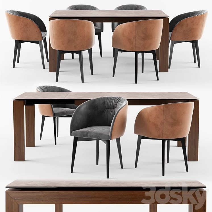 Furniture/ Table + Chair Connubia Calligaris Sigma Dining Table_ROSIE SOFT armchair