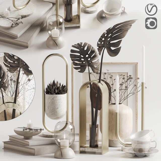 Decoration Set 002 Arche Collection Hauri Candleholder by Peca #