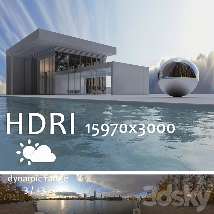 HDRI 53 Textures HDRI dawn hdri map sky hdr environment panorama landscape thesun theclouds