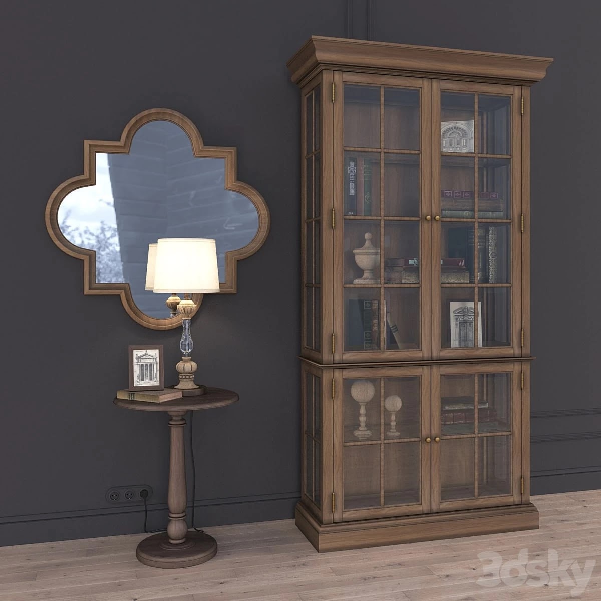 Wardrobe showcase "JORDAN CABINET" in vintage style