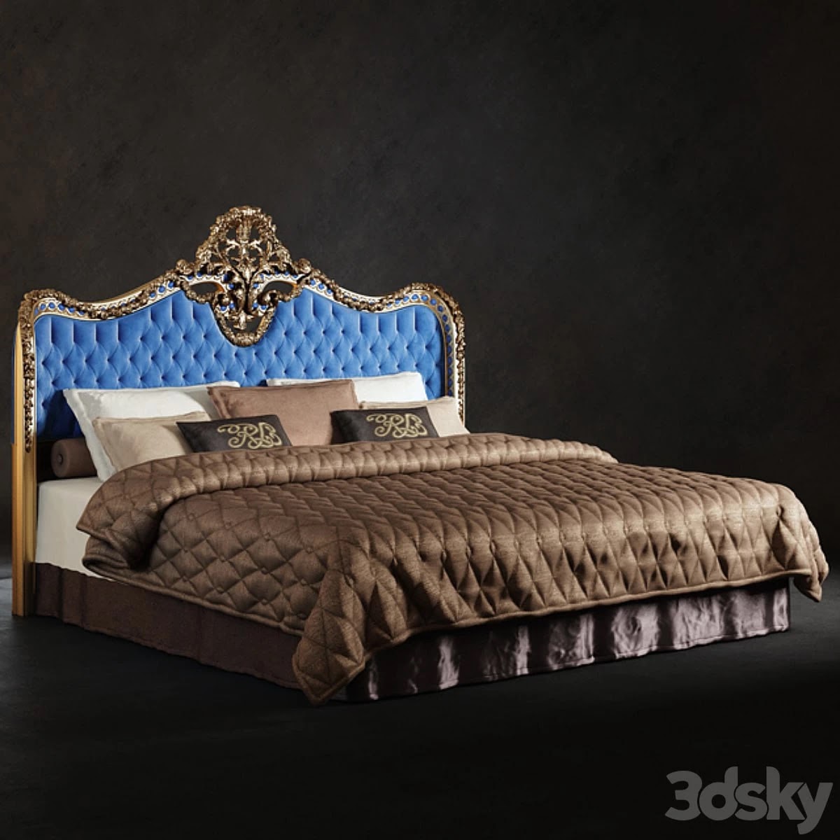 Bed with Oak Lucretia Heabord