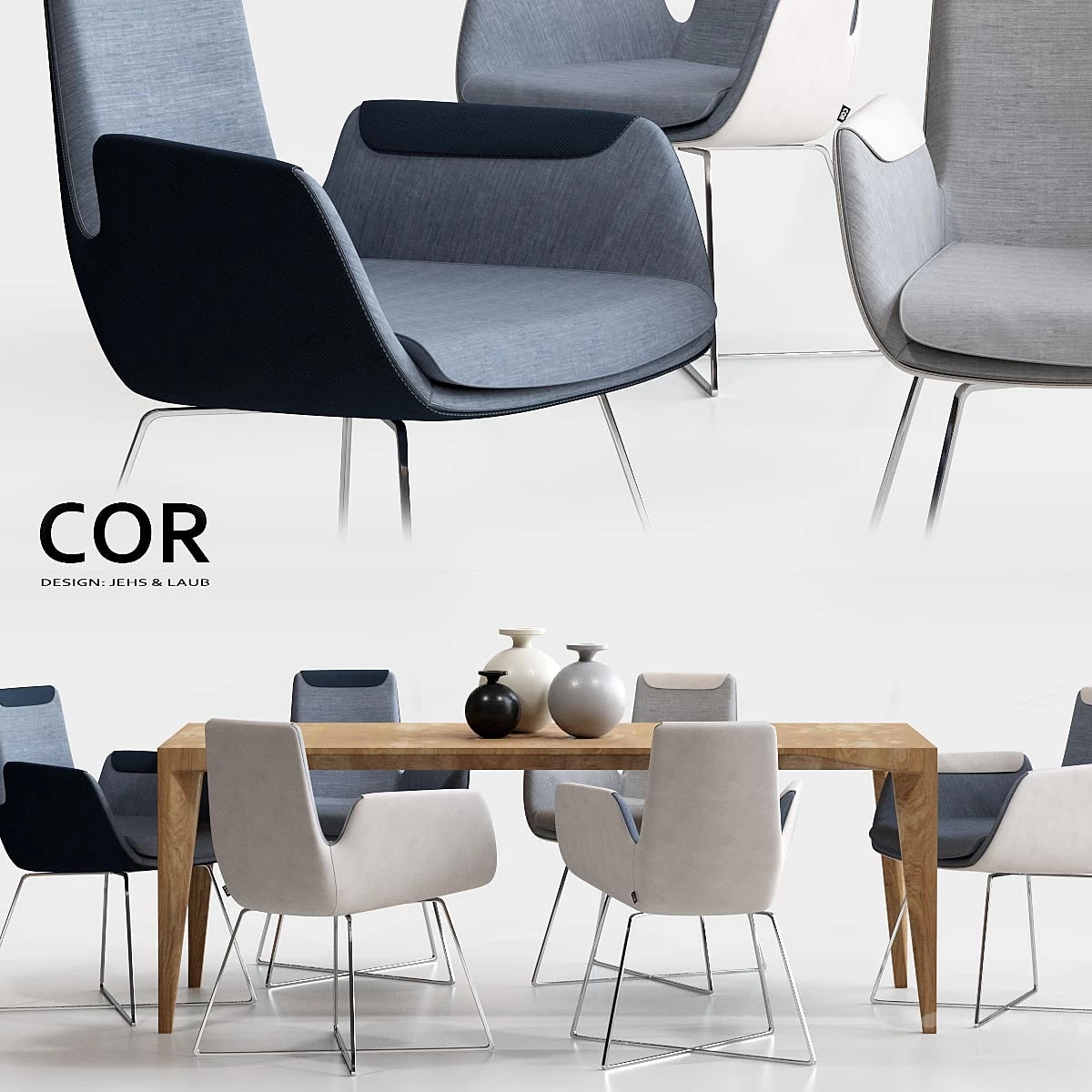 COR Cordia Stuhl and Delta Tisch table