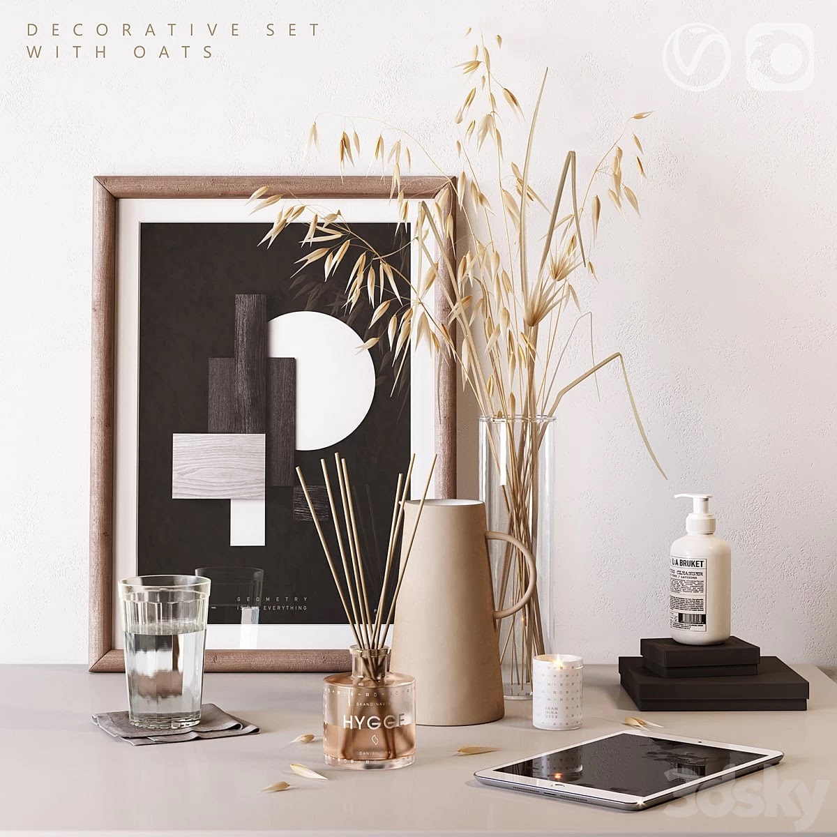 Decorative set with oats
